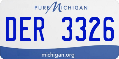 MI license plate DER3326