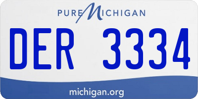 MI license plate DER3334