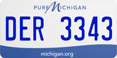 MI license plate DER3343