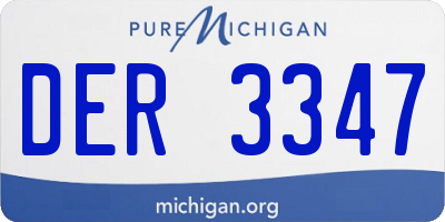 MI license plate DER3347