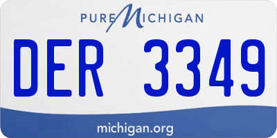MI license plate DER3349
