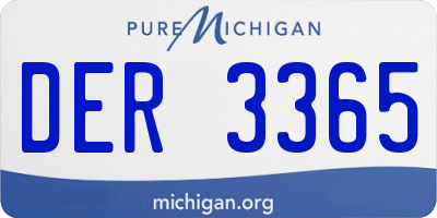 MI license plate DER3365