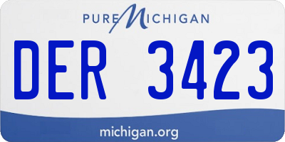 MI license plate DER3423