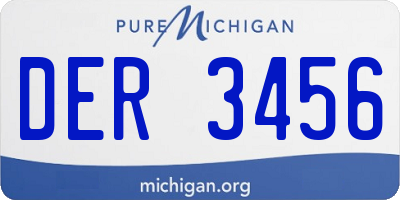 MI license plate DER3456