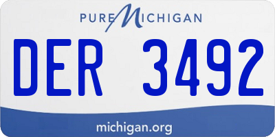 MI license plate DER3492