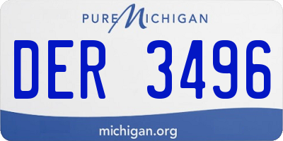 MI license plate DER3496