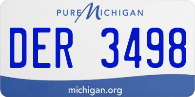 MI license plate DER3498