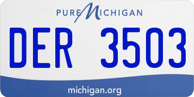 MI license plate DER3503