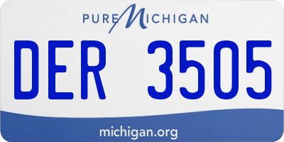MI license plate DER3505
