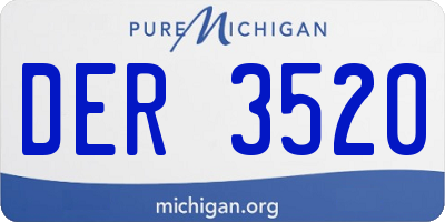 MI license plate DER3520