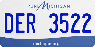 MI license plate DER3522