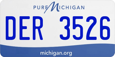 MI license plate DER3526