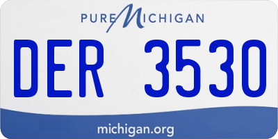 MI license plate DER3530