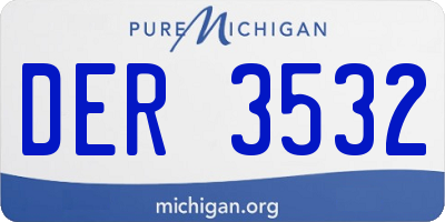 MI license plate DER3532