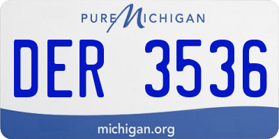 MI license plate DER3536