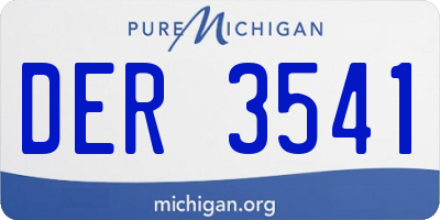 MI license plate DER3541