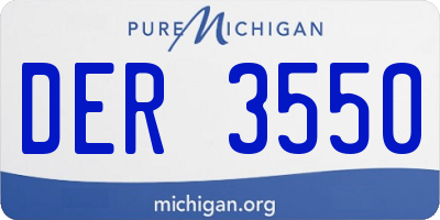 MI license plate DER3550
