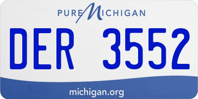 MI license plate DER3552