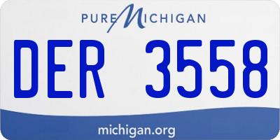 MI license plate DER3558