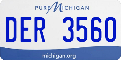 MI license plate DER3560