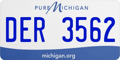 MI license plate DER3562