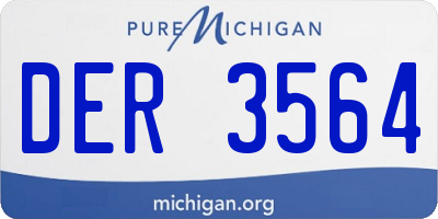 MI license plate DER3564