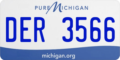 MI license plate DER3566