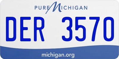 MI license plate DER3570