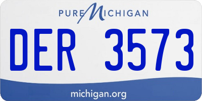 MI license plate DER3573
