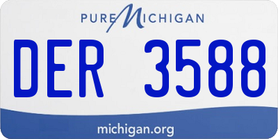 MI license plate DER3588