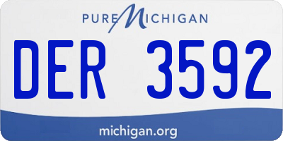 MI license plate DER3592