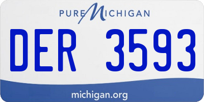 MI license plate DER3593