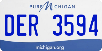 MI license plate DER3594