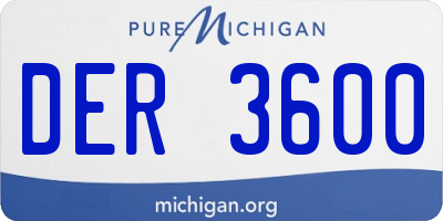 MI license plate DER3600