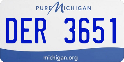 MI license plate DER3651