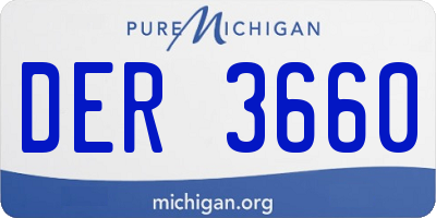 MI license plate DER3660
