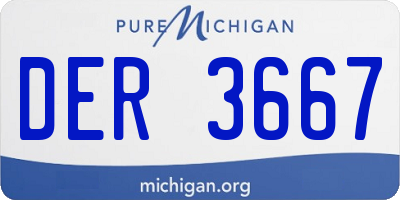 MI license plate DER3667