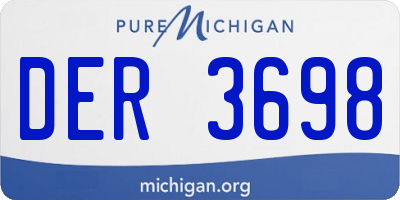 MI license plate DER3698