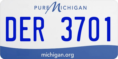 MI license plate DER3701