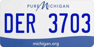 MI license plate DER3703