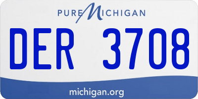 MI license plate DER3708