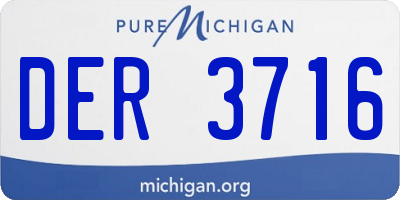 MI license plate DER3716