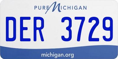 MI license plate DER3729