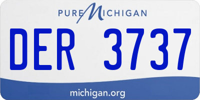 MI license plate DER3737