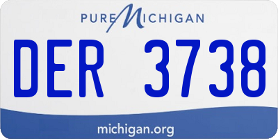 MI license plate DER3738