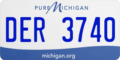 MI license plate DER3740