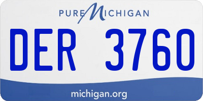 MI license plate DER3760