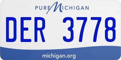 MI license plate DER3778
