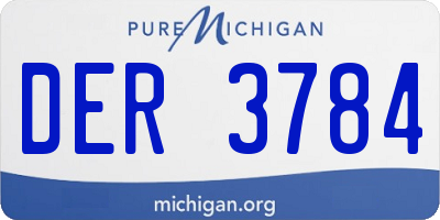 MI license plate DER3784
