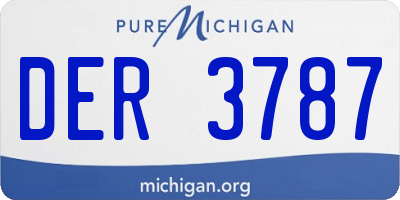 MI license plate DER3787